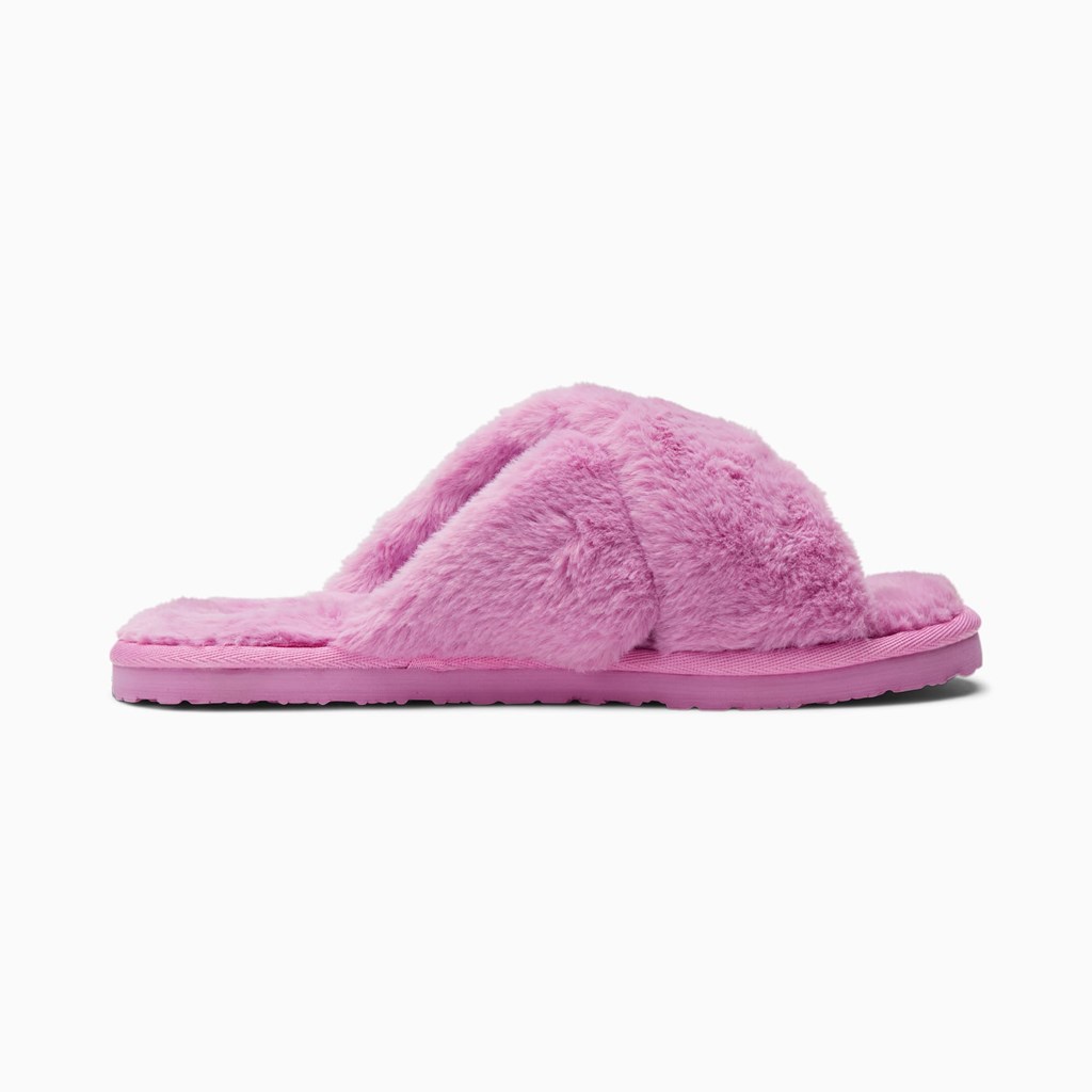 Opera Mauve White Puma Fluff X Strap  Women's Slide | 8931LBXER