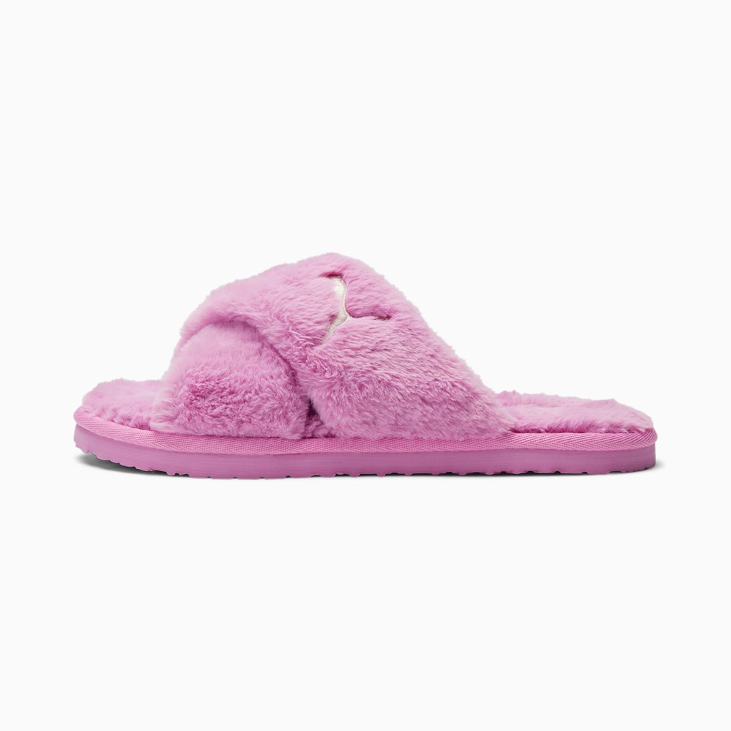 Opera Mauve White Puma Fluff X Strap  Women\'s Slide | 8931LBXER