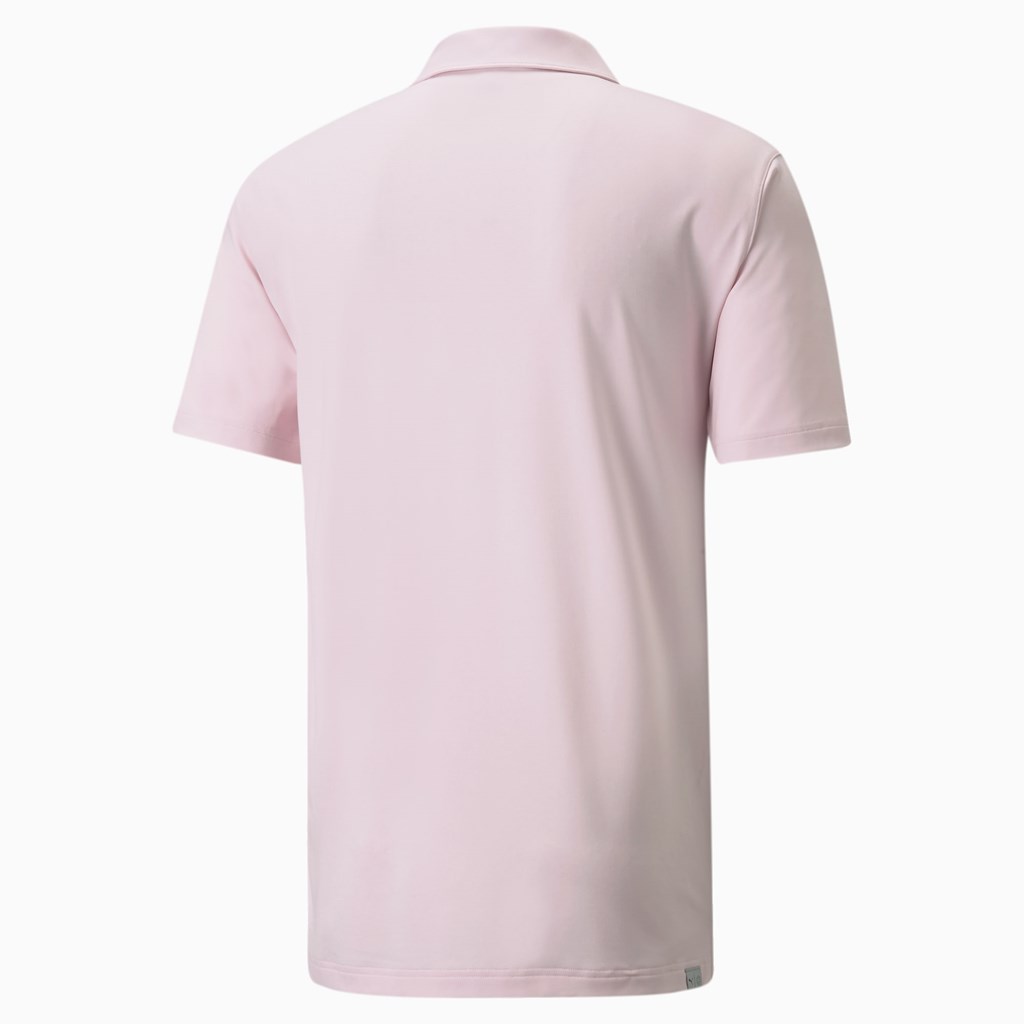 Parfait Pink Heather / Teal Puma MATTR Hazard Men's Polo | 7526EKQOJ