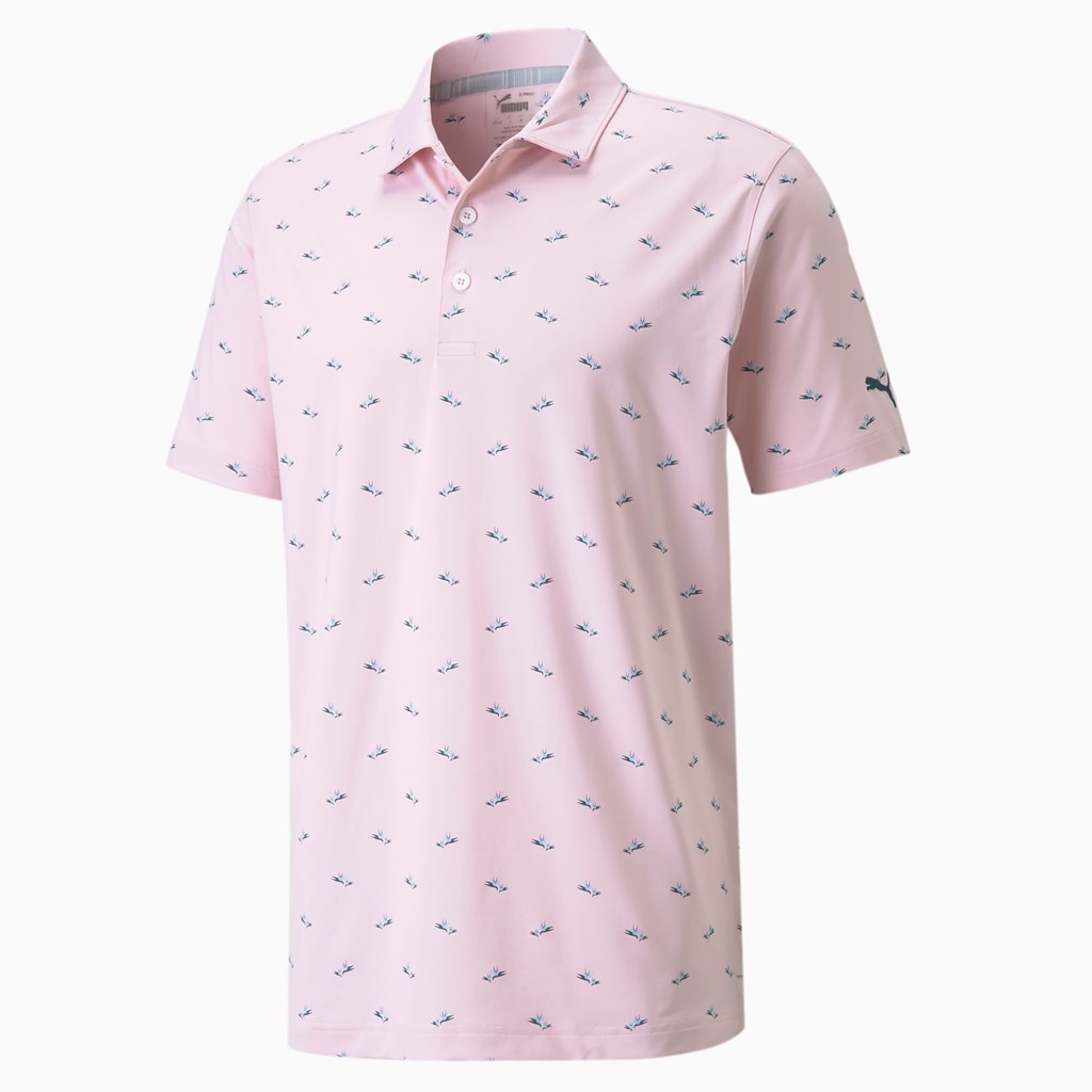 Parfait Pink Puma MATTR Paradise Men\'s Polo | 3548PYZJM