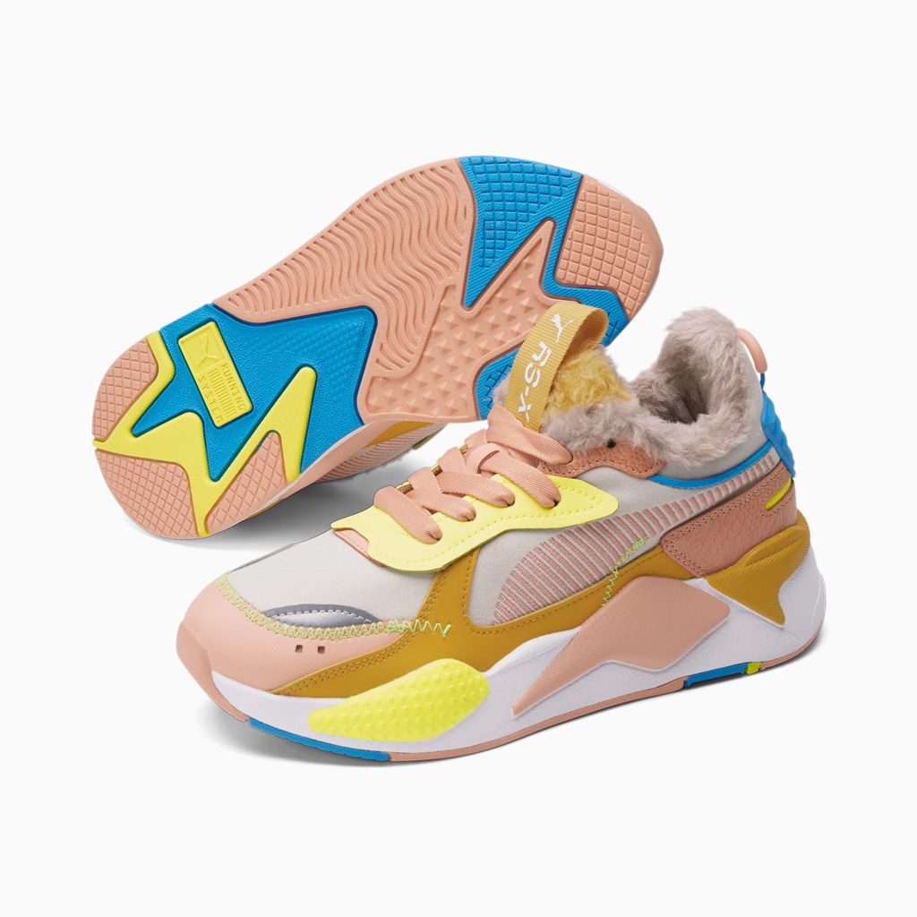 Pastel Parchment / Peach Pink / Ocean Dive Puma RS-X Cuddle  Women's Sneakers | 5742CTBHZ