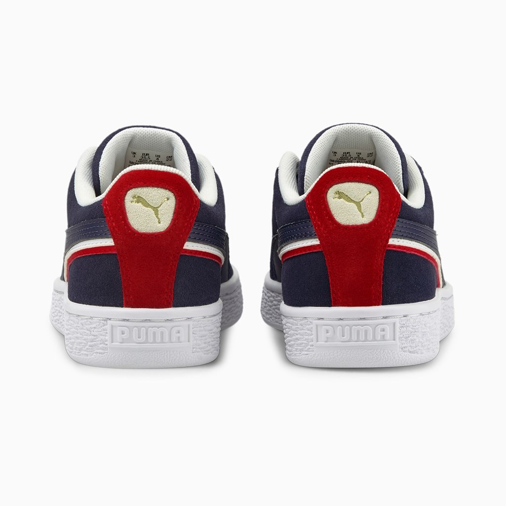 Peacoat / High Risk Red / White Puma Suede Triplex JR Girls' Sneakers | 2917RCDNA