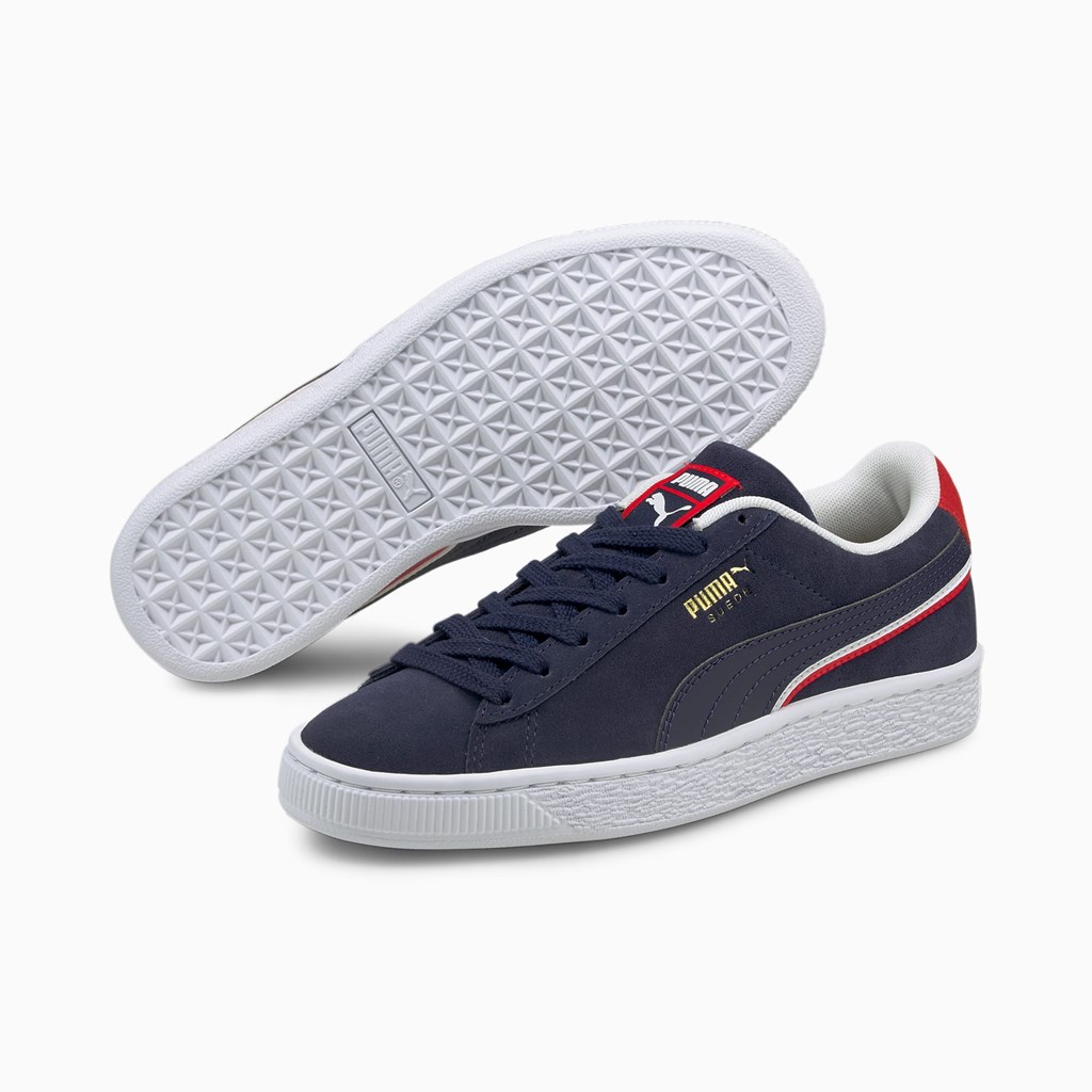 Peacoat / High Risk Red / White Puma Suede Triplex JR Boys' Sneakers | 8340ONPYV