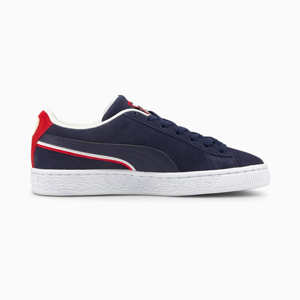 Peacoat / High Risk Red / White Puma Suede Triplex JR Boys' Sneakers | 8340ONPYV