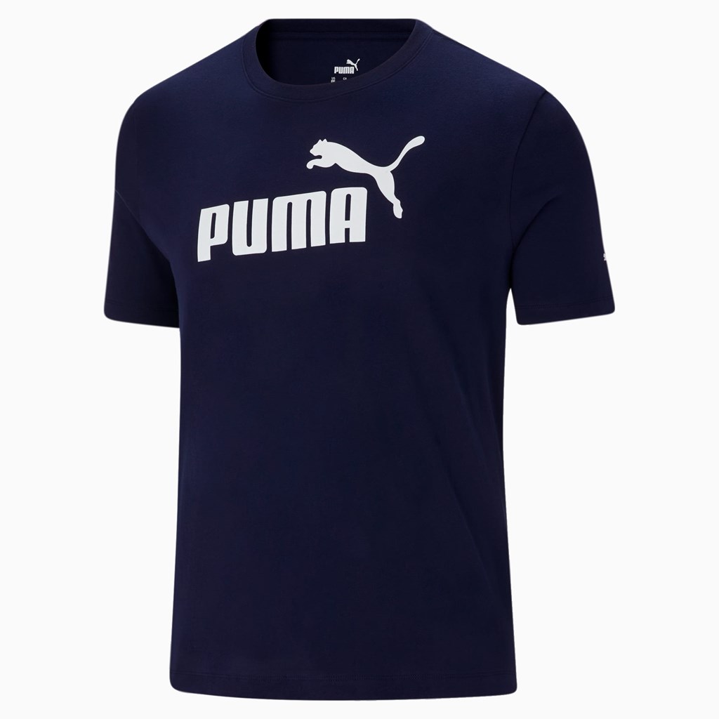 Peacoat Puma Essentials Logo BT Men's Tee | 5612VWEJM