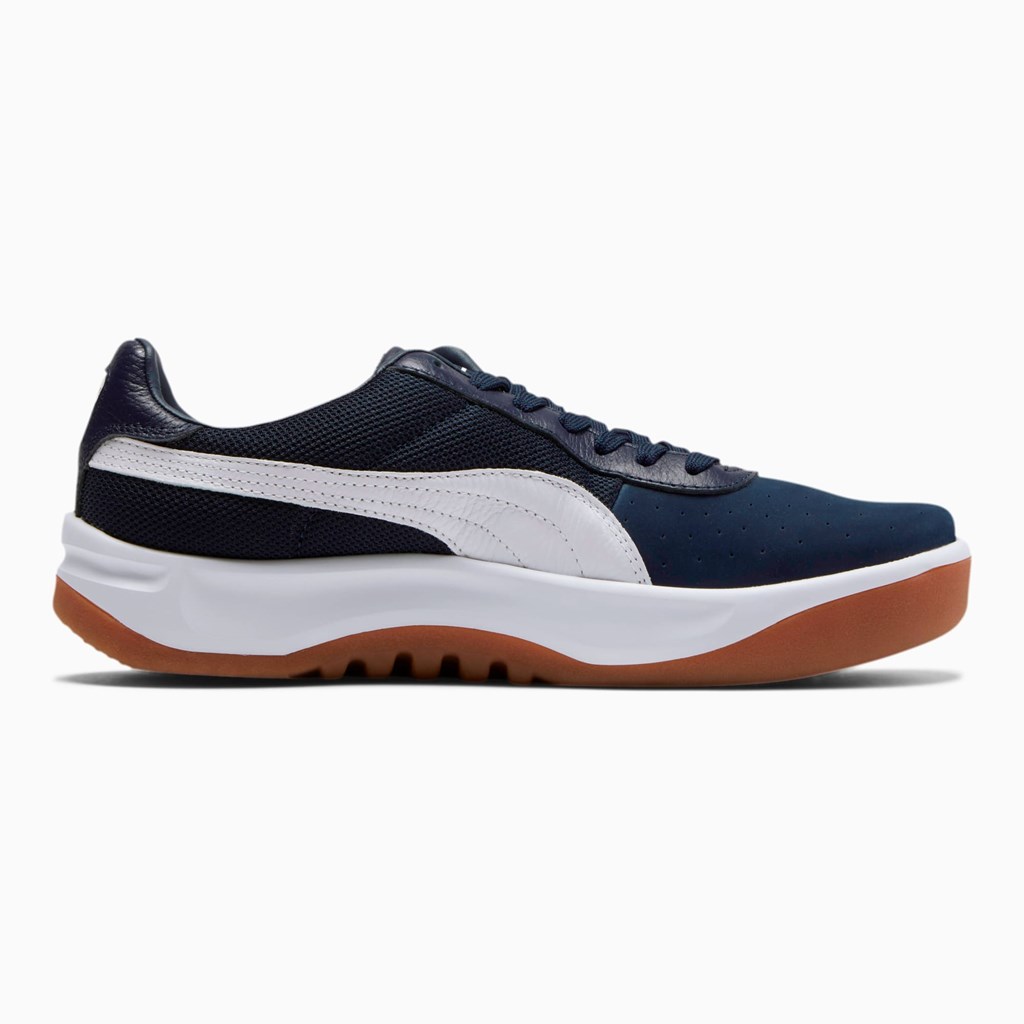 Peacoat / White / Team Gold Puma California Casual Men's Sneakers | 0639SKWNG