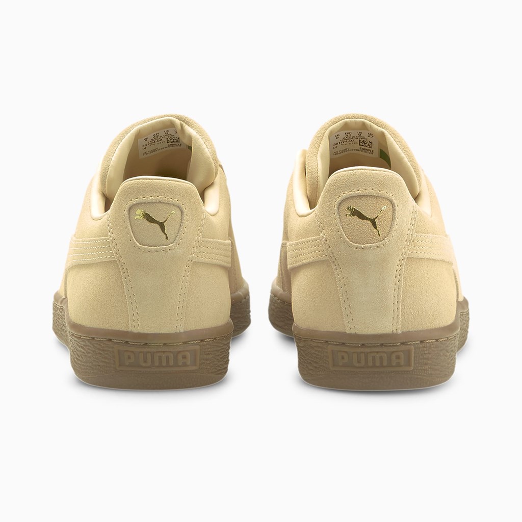 Pebble / Gum Puma Suede Gum Men's Sneakers | 7582RUJVK