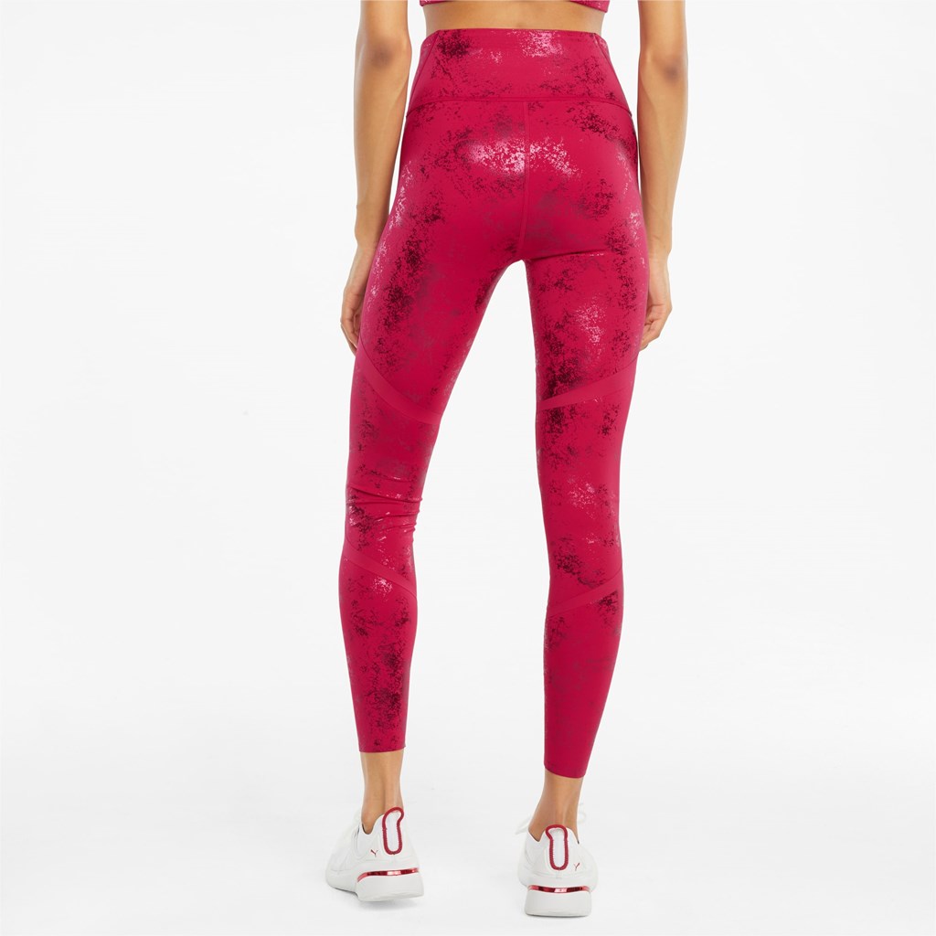 Persian Red / Matte foil print Puma ellaVATE Eversculpt Training Women's Leggings | 3821CEPZX