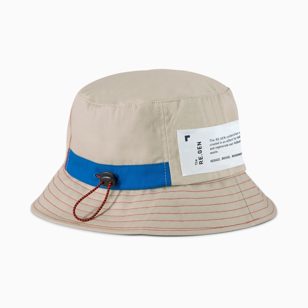 Peyote / Future Blue / Grenadine Puma RE.GEN Bucket Women's Hat | 1583DRLHK