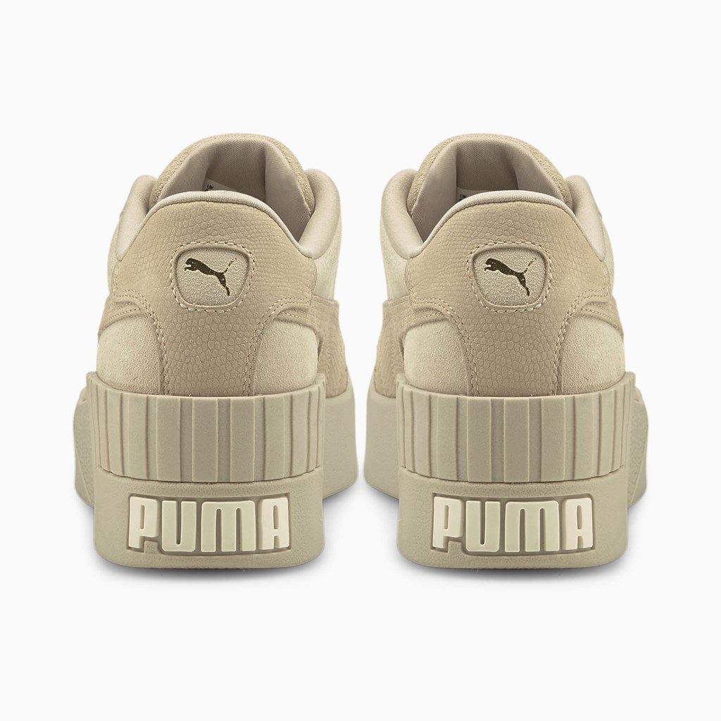 Peyote / Marshmallow Team Gold Puma Cali Wedge Tonal  Women's Sneakers | 3750MKACS