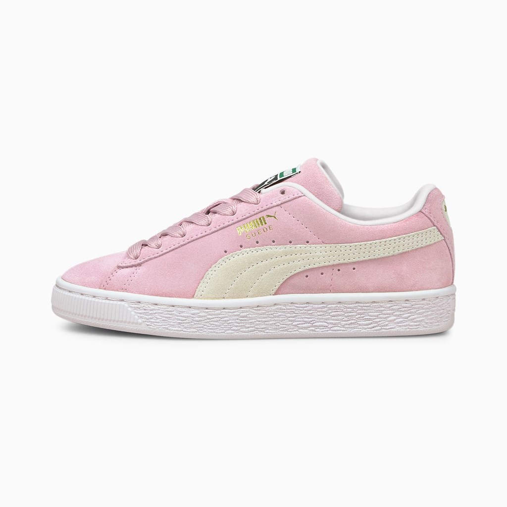 Pink Lady / White Puma Suede Classic XXI JR Girls\' Sneakers | 4508QGUTC