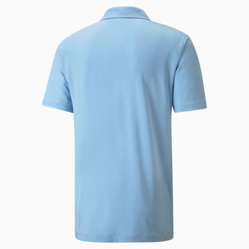 Placid Blue Heather / Bright White Puma MATTR Hazard Men's Polo | 3604NVBGT