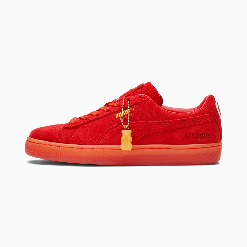 Poppy Red / Poppy Red Puma PUMA x HARIBO Suede JR Boys\' Sneakers | 5962MTKEL