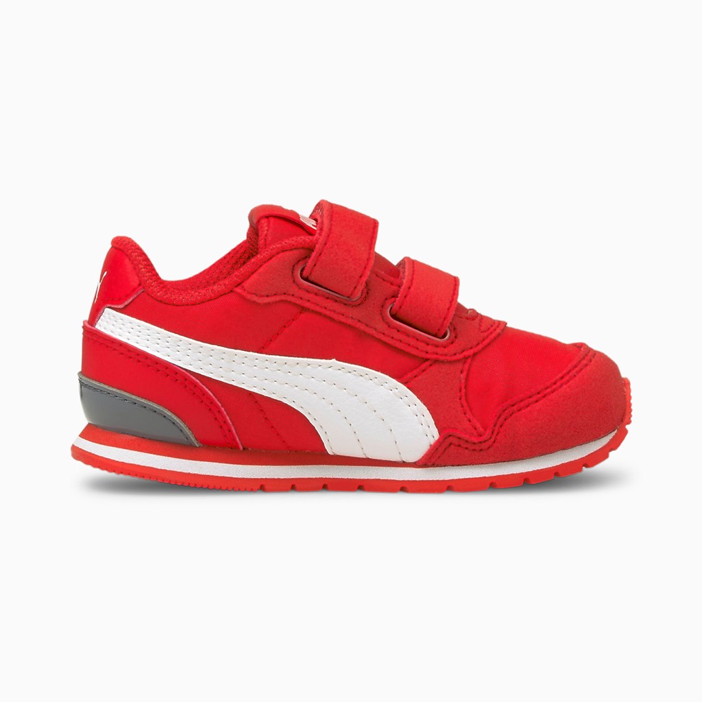 Poppy Red / White / Flint Stone Puma St Runner V2 V Toddler Girls' Sneakers | 9716LRIYZ