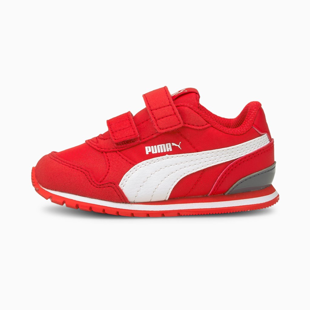 Poppy Red / White / Flint Stone Puma St Runner V2 V Toddler Girls\' Sneakers | 9716LRIYZ