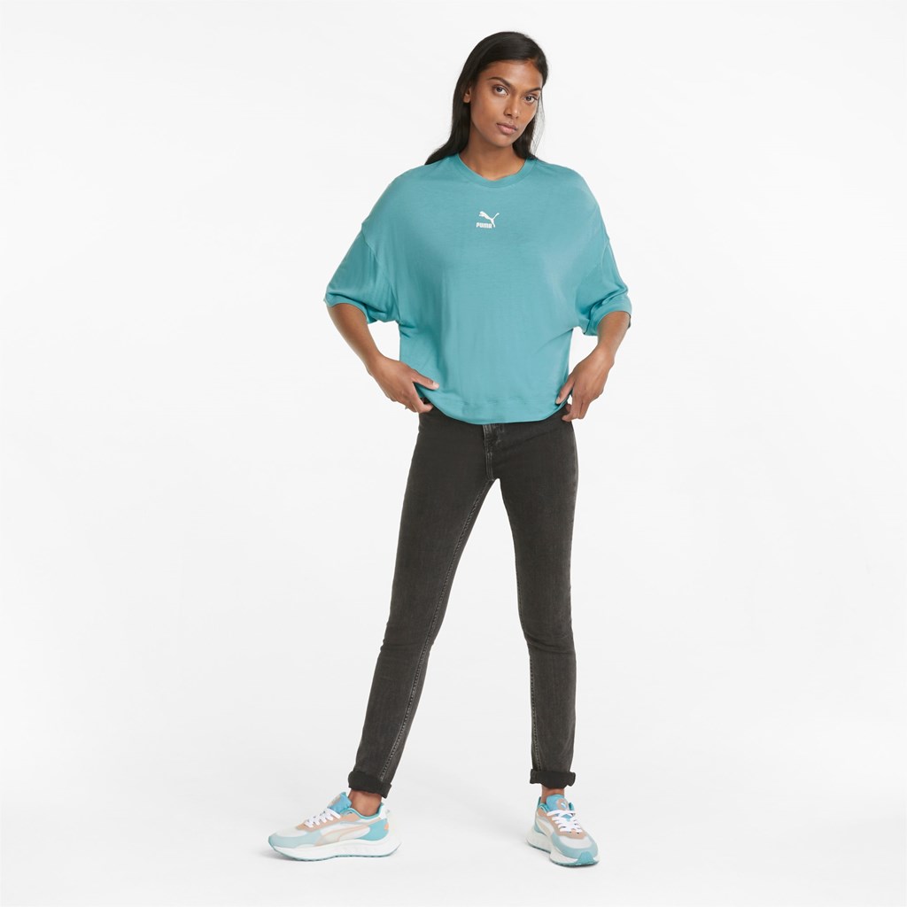 Porcelain Puma Classics Splitside  Women's Tee | 3174NJQPI