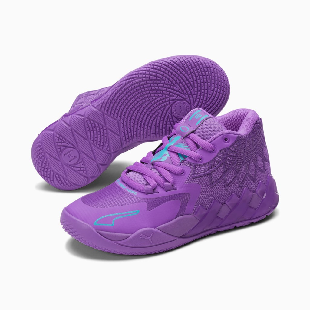 Purple Glimmer / Blue Atoll Puma MB.01 JR Girls' Basketball Shoes | 6372MSWPL