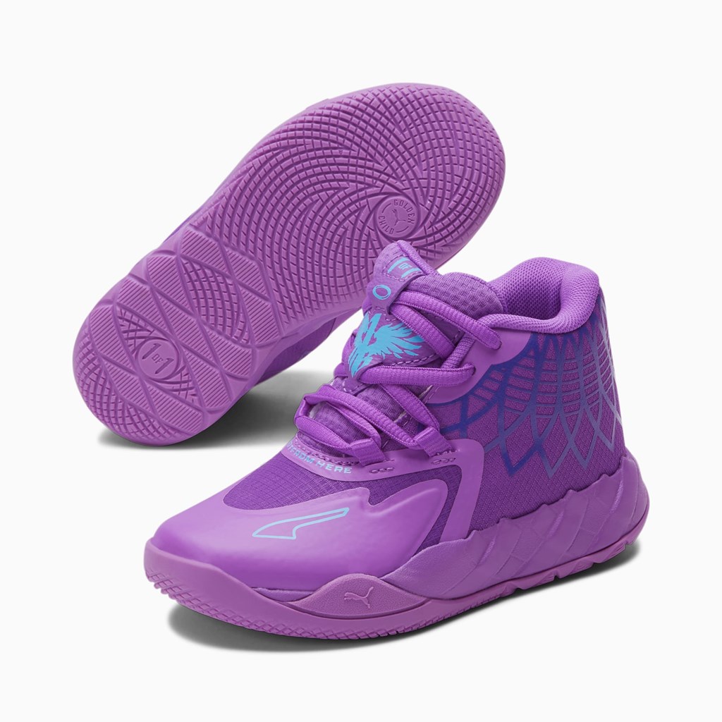 Purple Glimmer / Blue Atoll Puma MB.01 Little Boys' Sneakers | 0975PXYUQ