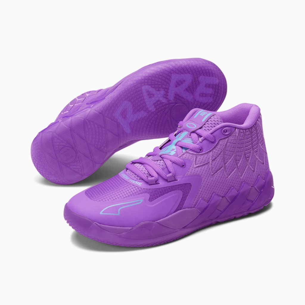 Purple Glimmer / Blue Atoll Puma MB.01 Queen City Men's Basketball Shoes | 3569SBTNO