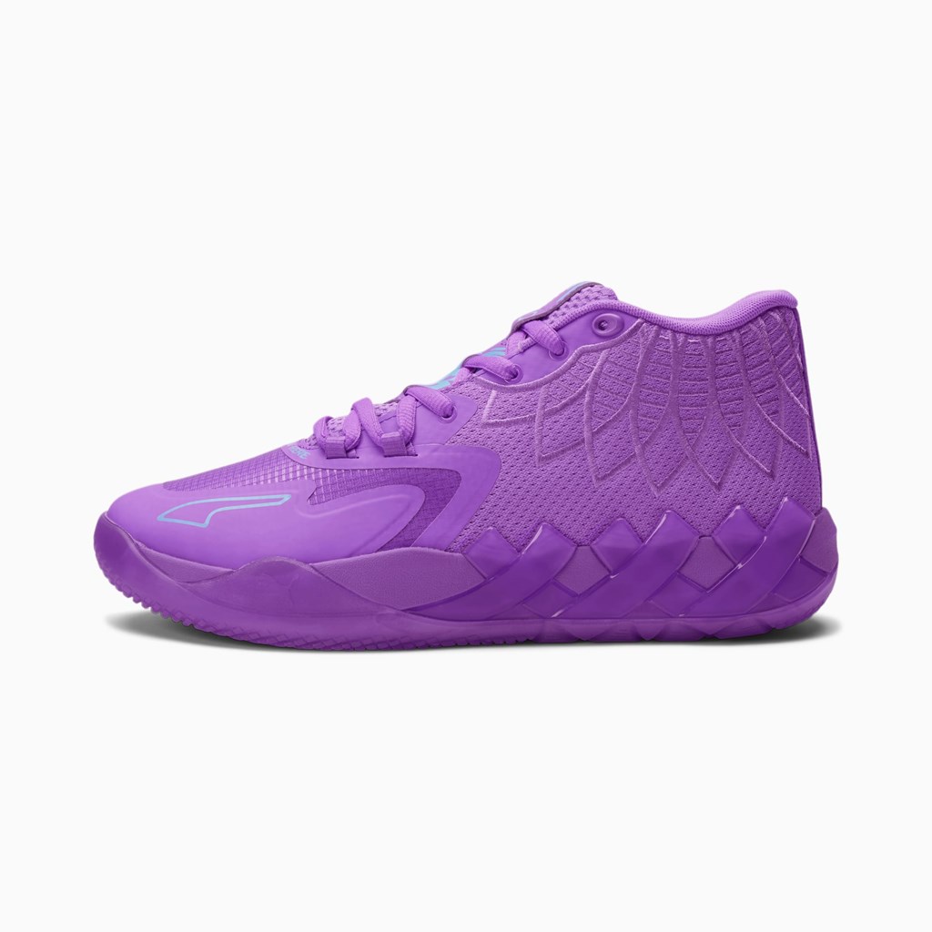 Purple Glimmer / Blue Atoll Puma MB.01 Queen City Men\'s Basketball Shoes | 3569SBTNO