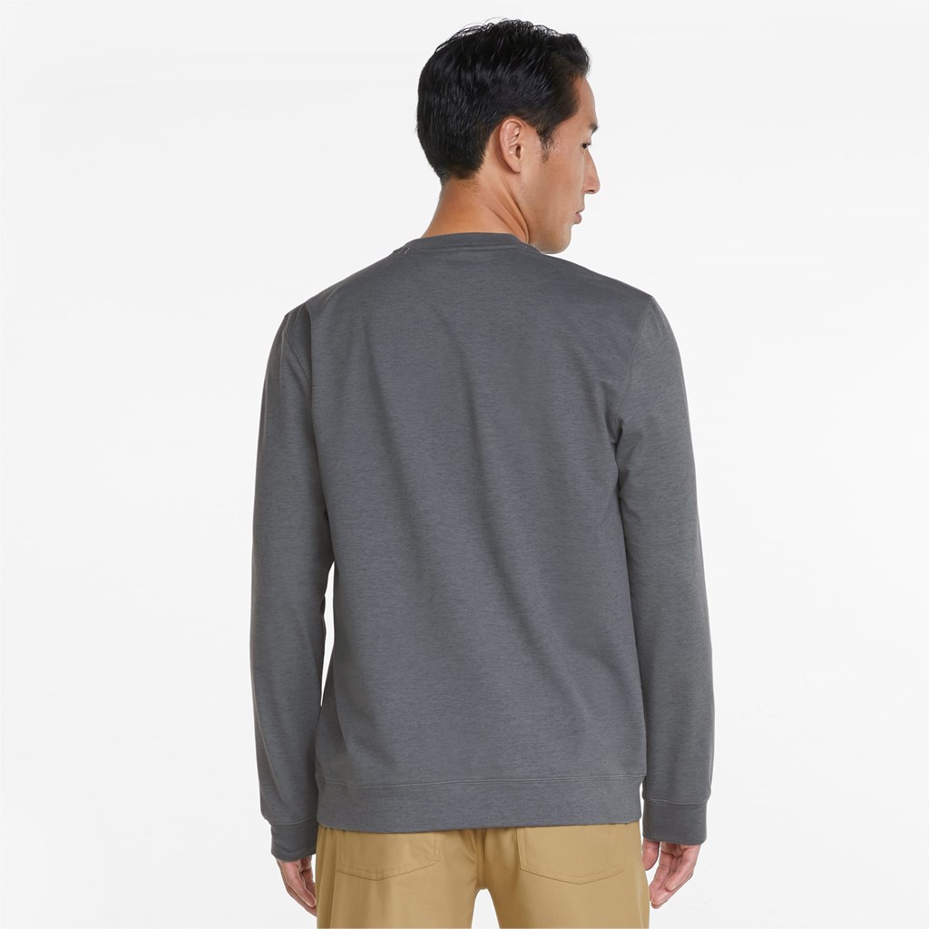 QUIET SHADE Heather Puma Cloudspun Crewneck Men's Sweatshirt | 8350UJHMX