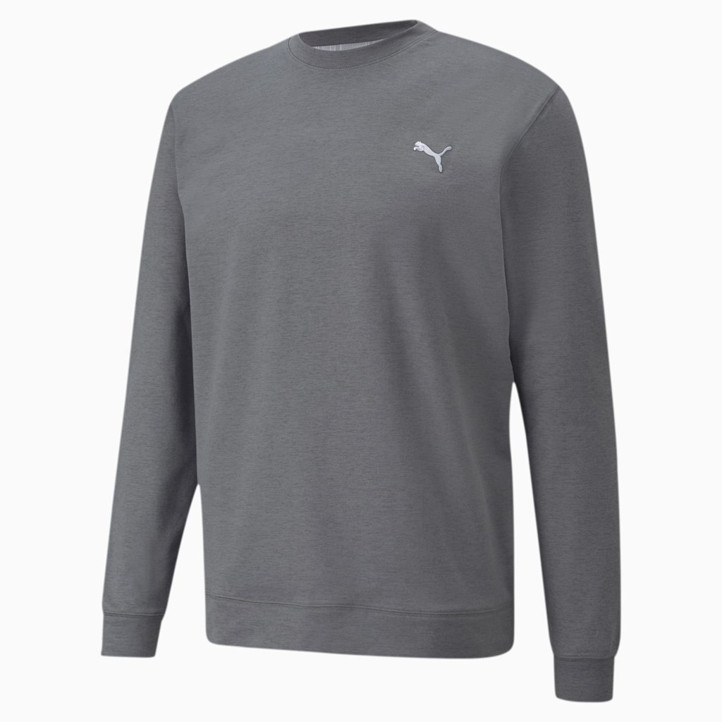 QUIET SHADE Heather Puma Cloudspun Crewneck Men's Sweatshirt | 8350UJHMX