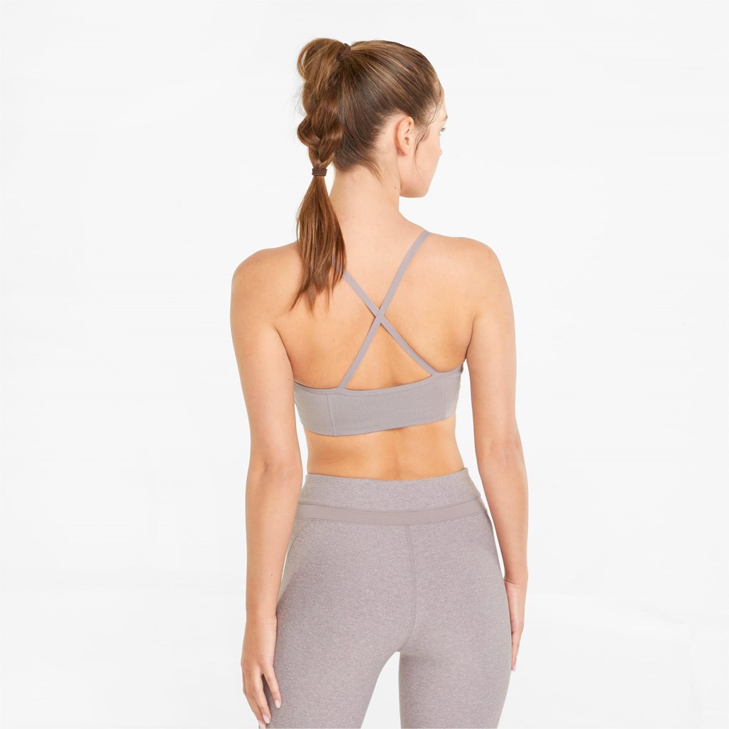 Quail Heather Puma Low Impact Studio Training Women's Sports Bra | 6809EMJVK