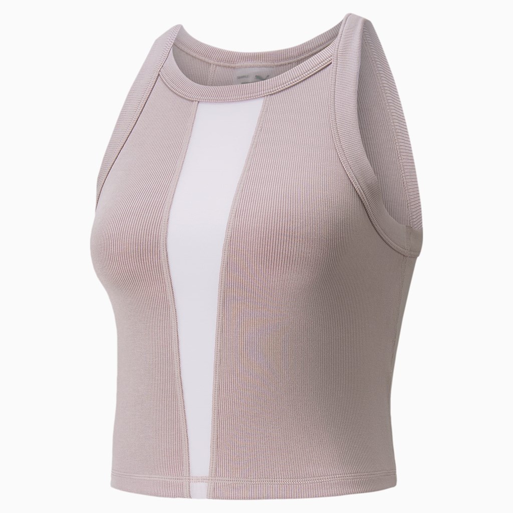 Quail Puma Exhale Ribbed Training Women's Tank Top | 5369GFTSQ