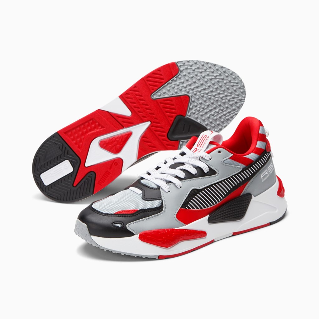 Quarry / Black / High Risk Red / White Puma RS-Z Red Men's Campus | 3985PKOGY