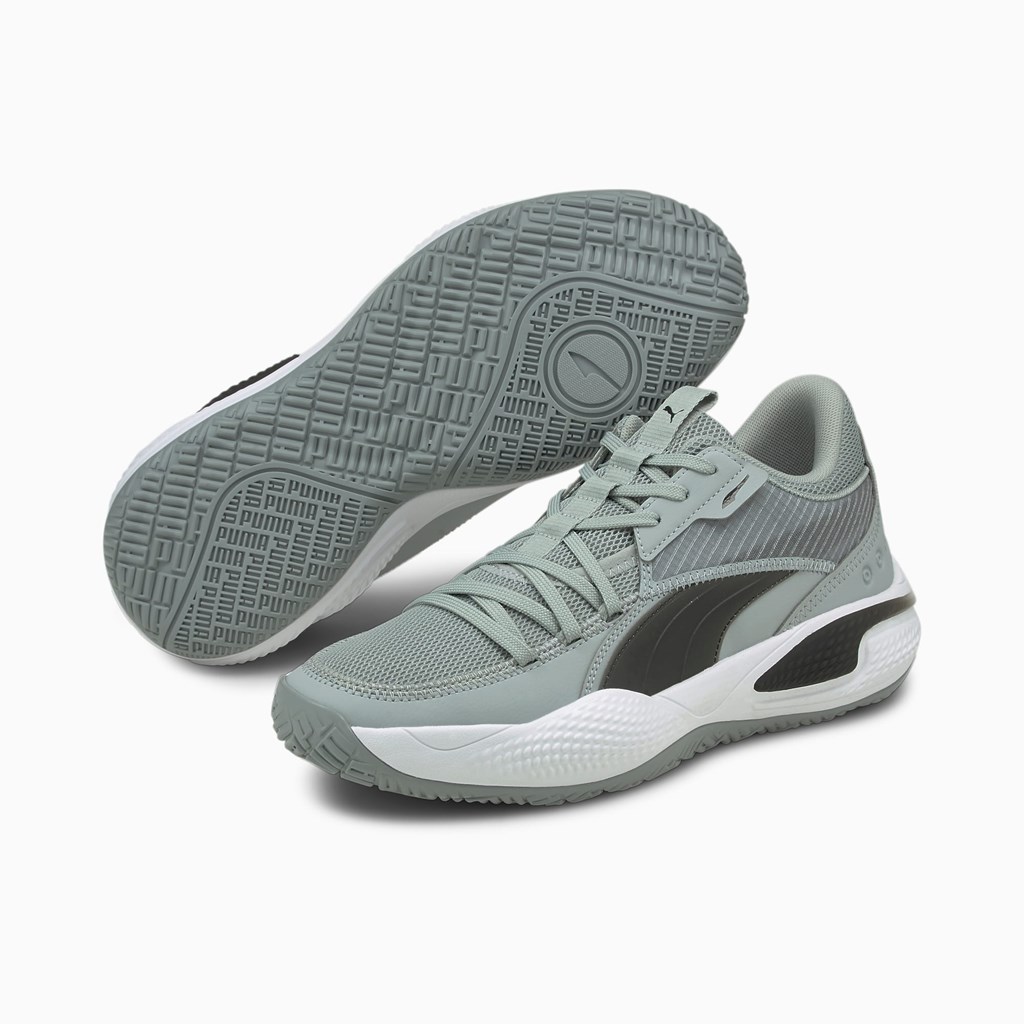 Quarry / Black Puma Court Rider Team Men's Basketball Shoes | 6852IBAUM