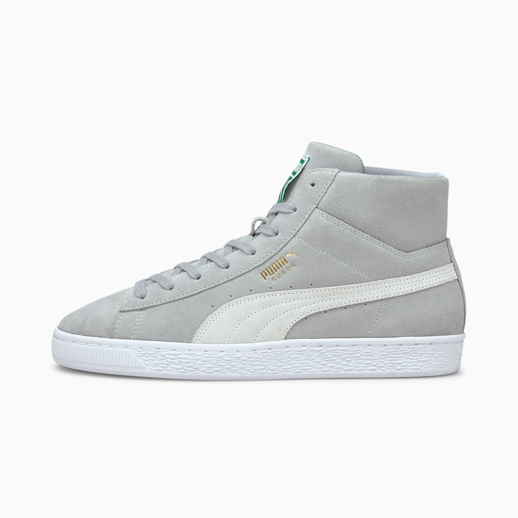 Quarry / White Puma Suede Mid XXI Men\'s Sneakers | 0793TJKUS