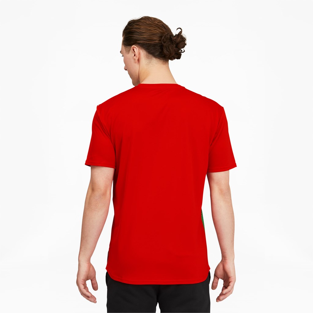 Red / Mexico Puma Country Emblem Tech Men's Running Tees | 1409UFQDO