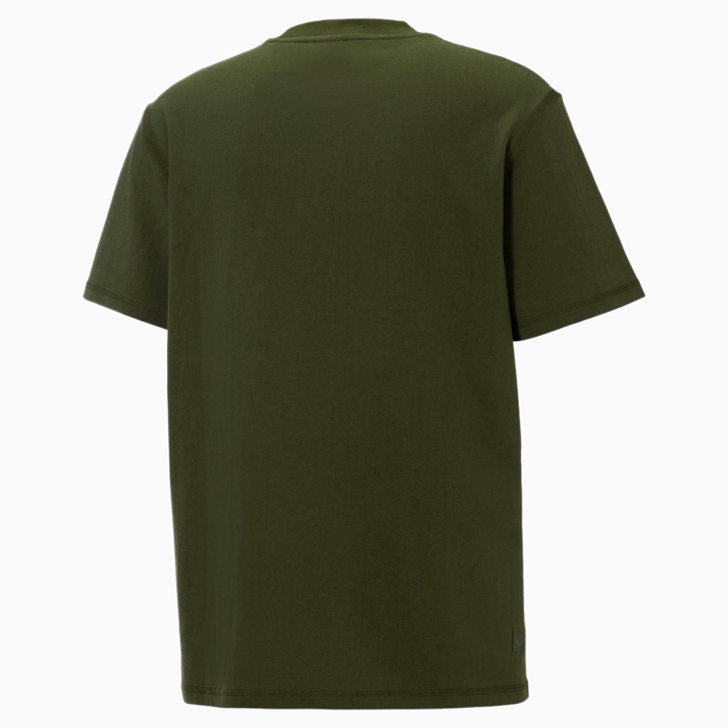 Rifle Green Puma PUMA x MAISON KITSUNE Men's Tee | 8654WJVAK