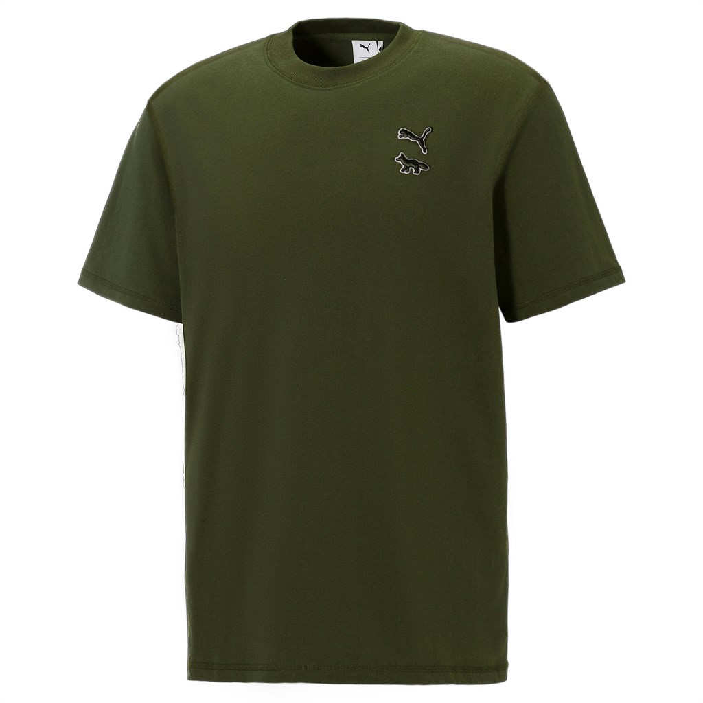 Rifle Green Puma PUMA x MAISON KITSUNE Men\'s Tee | 8654WJVAK