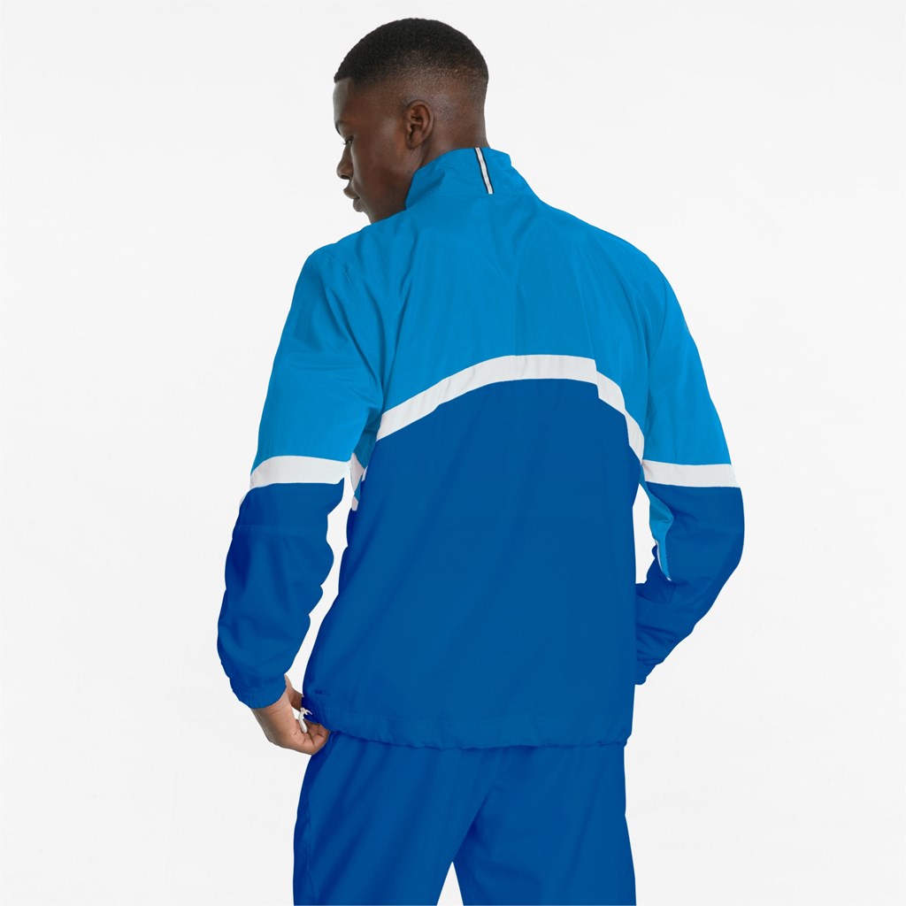 Sailing Blue / White Puma Clyde Basketball Men's Jacket | 1734NJGBC