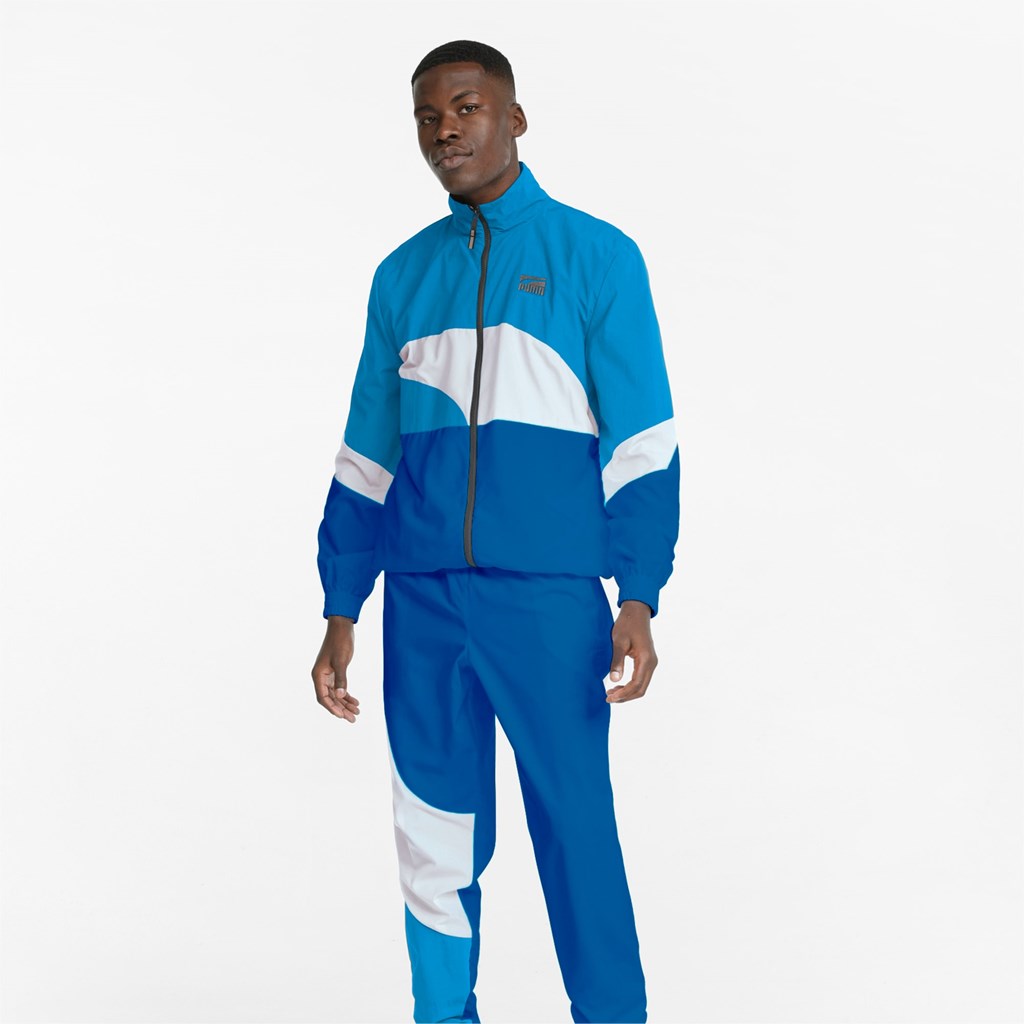 Sailing Blue / White Puma Clyde Basketball Men's Jacket | 1734NJGBC