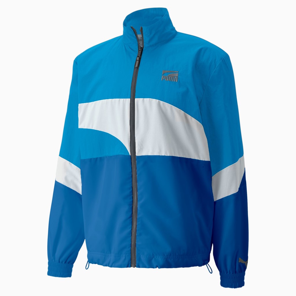 Sailing Blue / White Puma Clyde Basketball Men's Jacket | 1734NJGBC