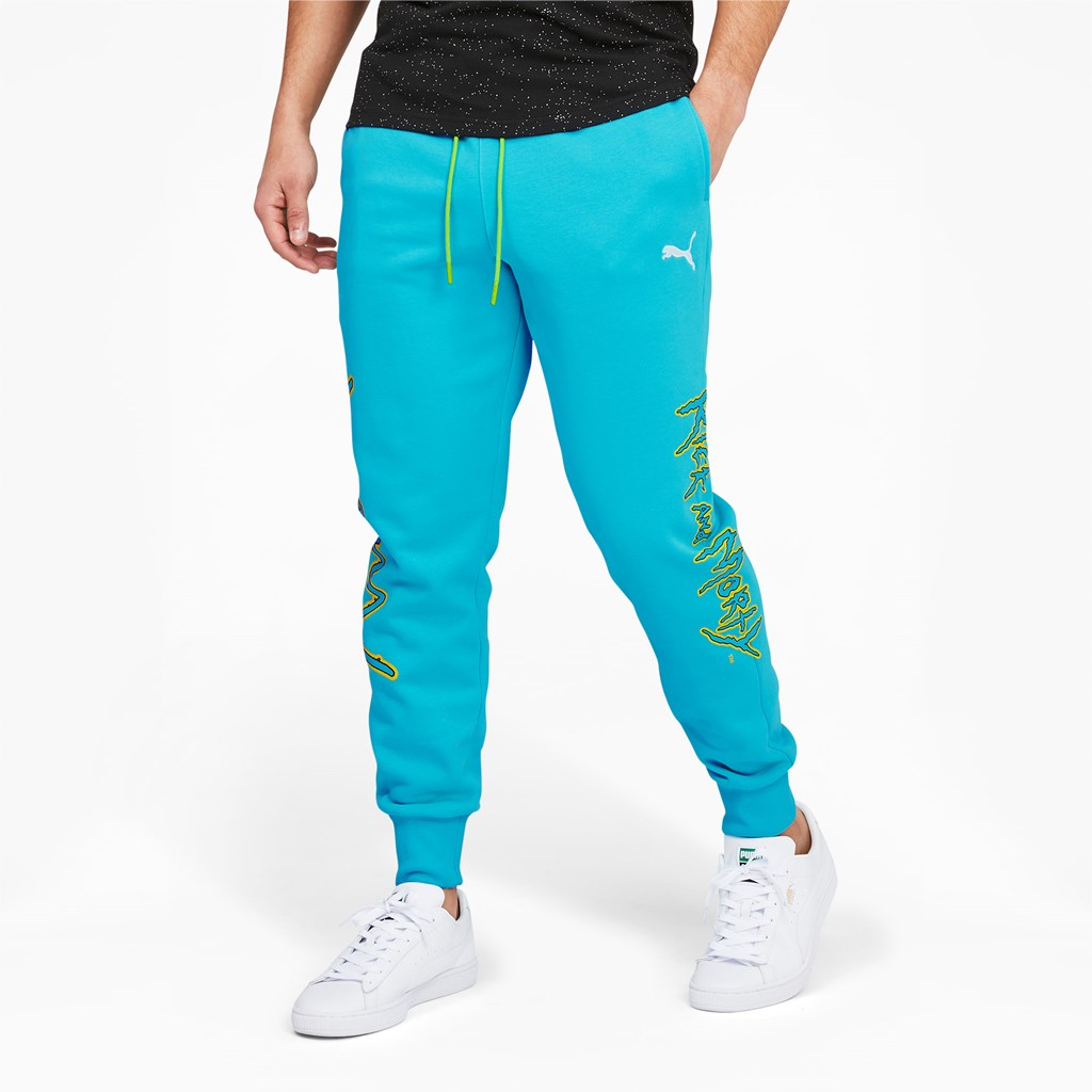 Scuba Blue Puma PUMA x RICK AND MORTY Basketball Men\'s Pants | 5402JCADQ