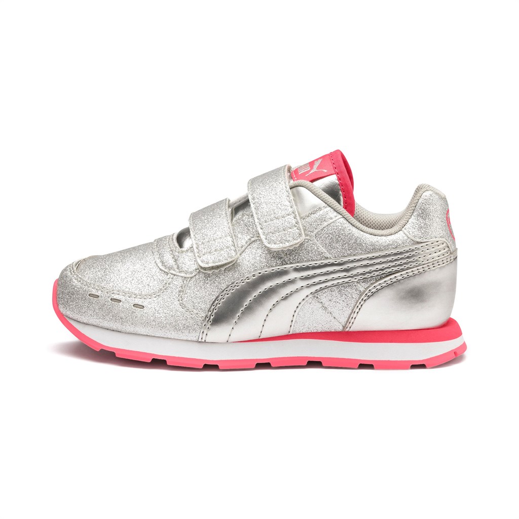 Silver / Calypso Coral / White Puma Vista Glitz Little Girls\' Sneakers | 8924QCOZX