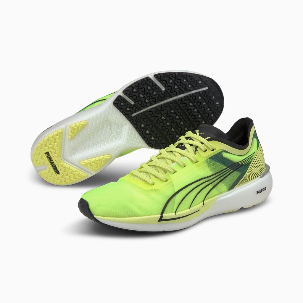 Soft Fluo Yellow Black Puma Liberate NITRO Women's Running Shoes | 8924OTZHC