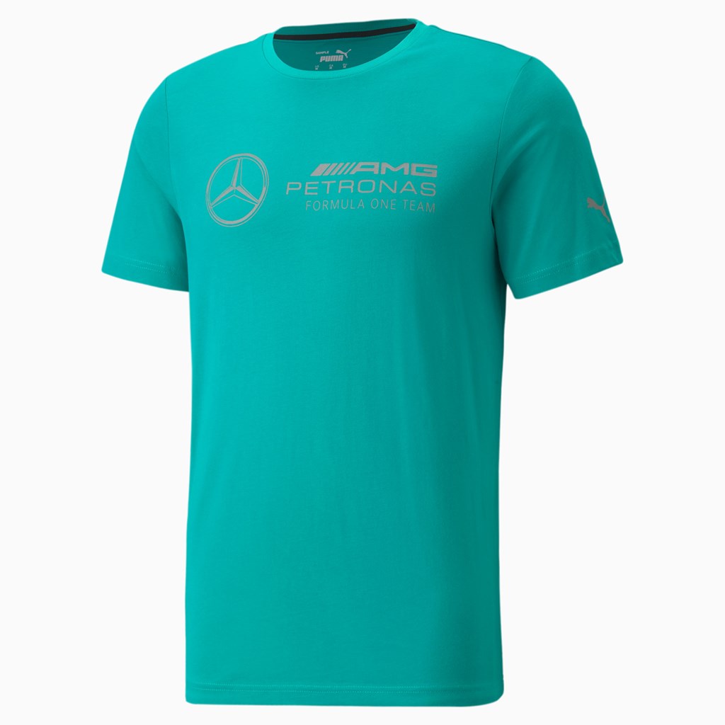 Spectra Green Puma Mercedes F1 Logo Men's Tee | 4628UPTNF