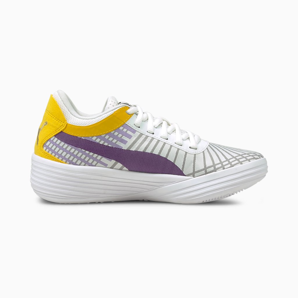 Spectra Yellow / White Puma Clyde All-Pro JR Boys' Basketball Shoes | 1035LGMXY