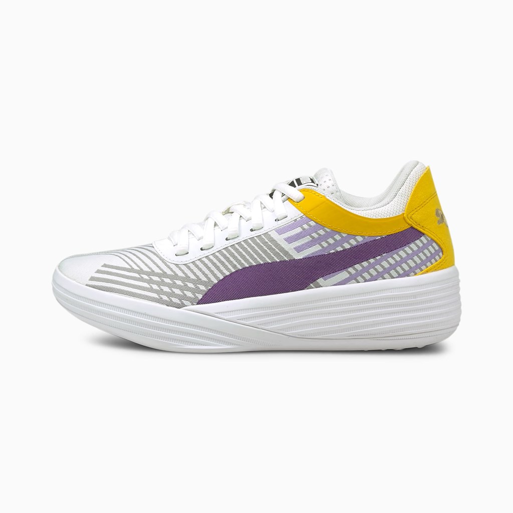 Spectra Yellow / White Puma Clyde All-Pro JR Boys\' Basketball Shoes | 1035LGMXY