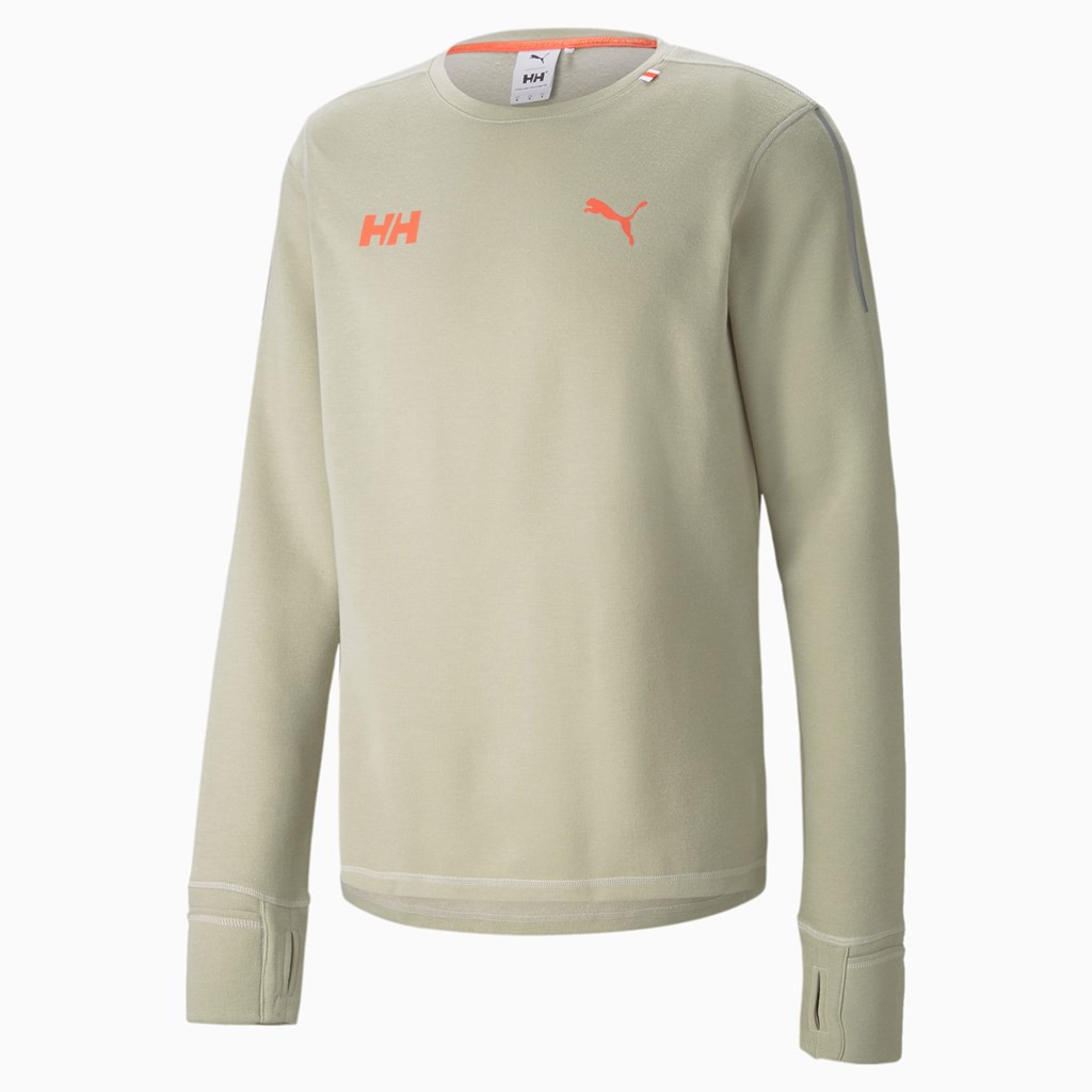 Spray Green Puma PUMA x HELLY HANSEN Long Sleeve Men's Running Tees | 0367SNPKF