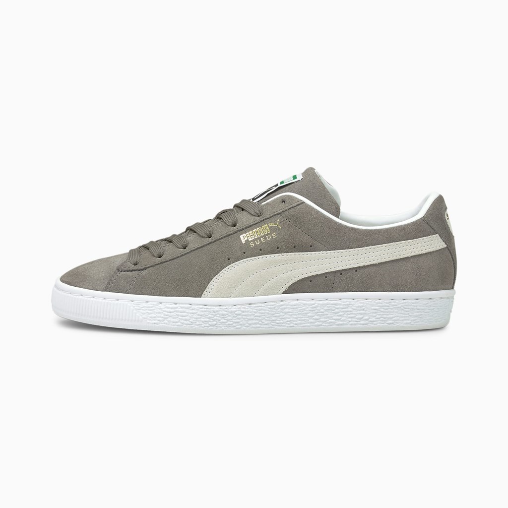 Steel Gray / White Puma Suede Classic XXI Men\'s Sneakers | 2349CGOEU