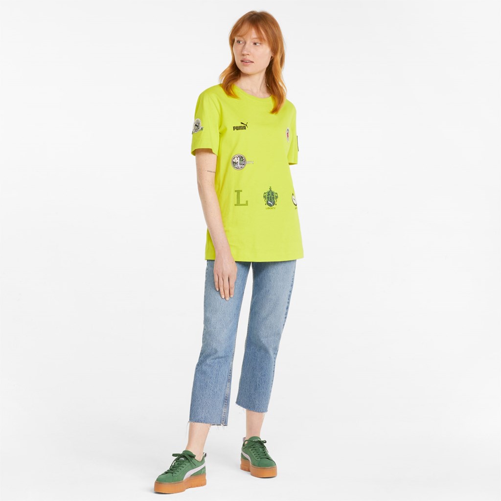 Sulphur Spring Puma PUMA x LIBERTY Badge Women's Tee | 9865MGLZO