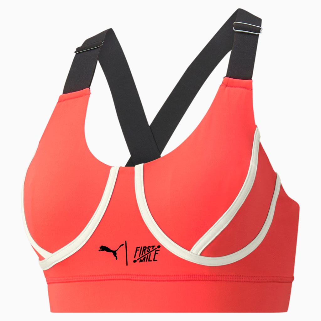 Sunblaze Black Puma PUMA x FIRST MILE Mid Impact Padded Women's Sports Bra | 6372FUXOG