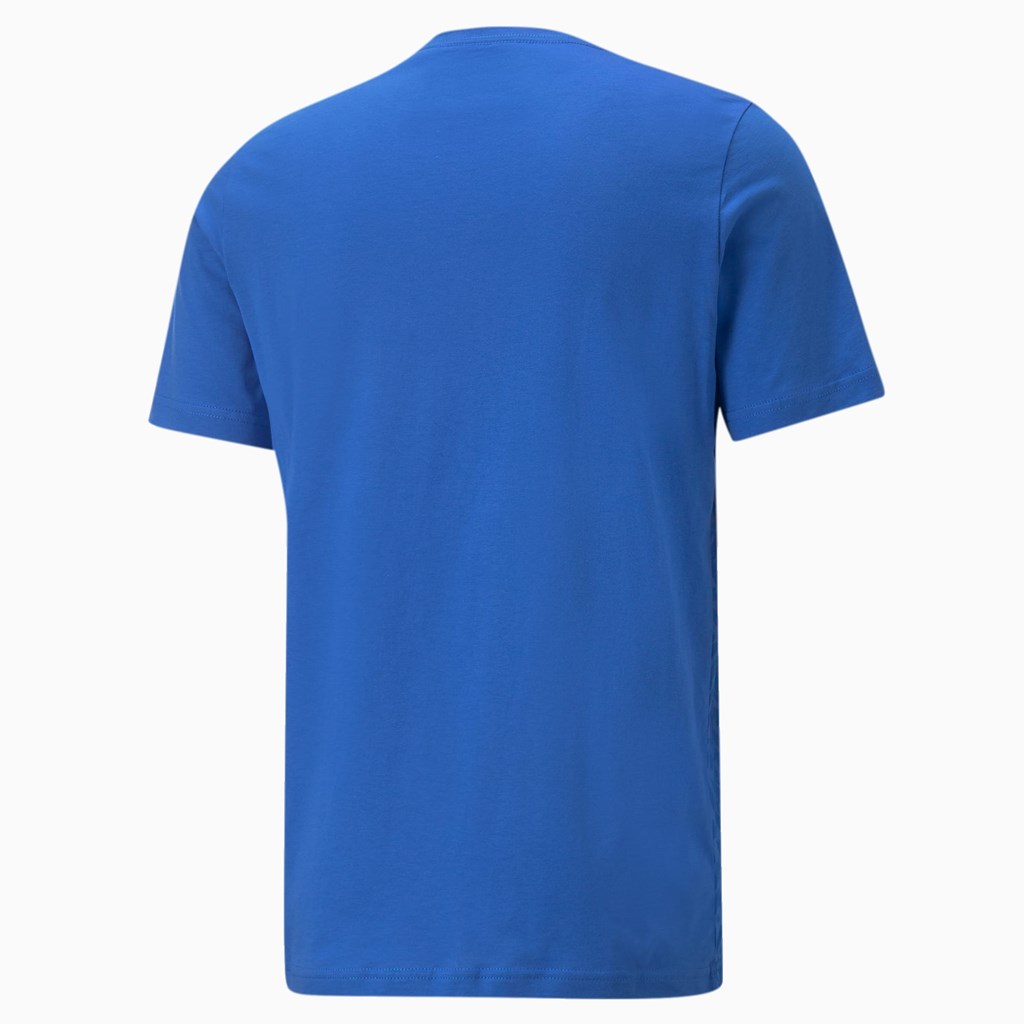 Team Power Blue / Team Gold Puma FIGC Signature Winner Soccer Men's Tee | 1934NQLVO