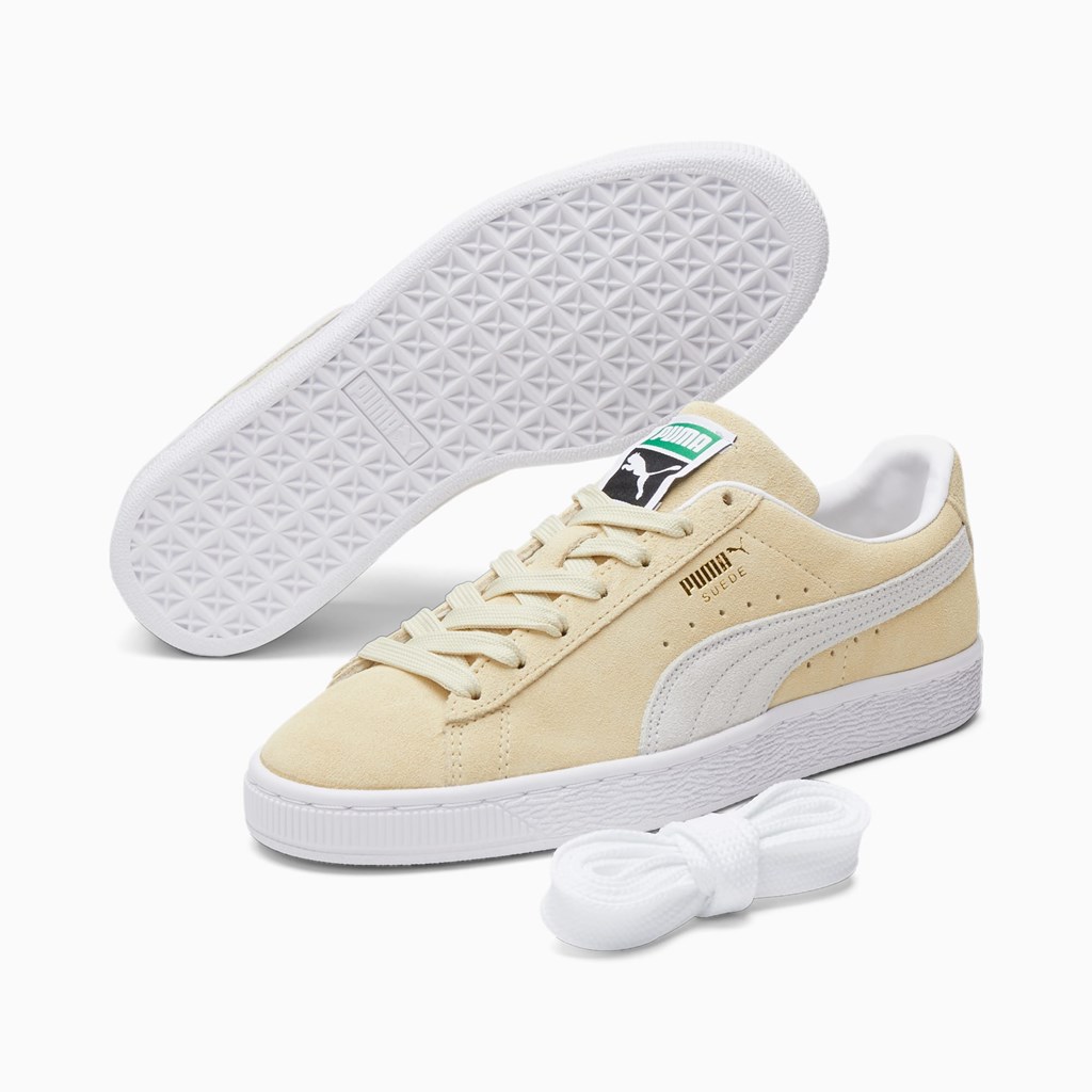 Transparent Yellow White Puma Suede Classic XXI Women's Sneakers | 7815MYBTR