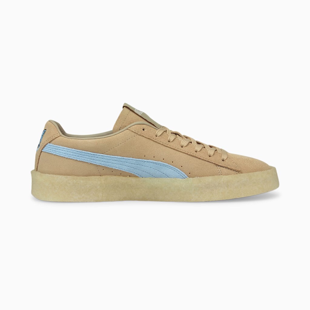 Travertine / Chambray Blue Puma PUMA x MAISON KITSUNE Suede Crepe Men's Sneakers | 7382BWACG